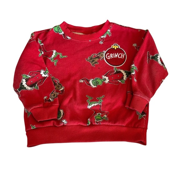 Kids Red Grinch Sweatshirt - Picture 1 of 5